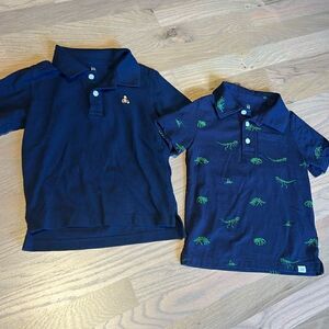 Two Boys Size 4 Baby Gap Collared Cotton Short Sleeve Shirts